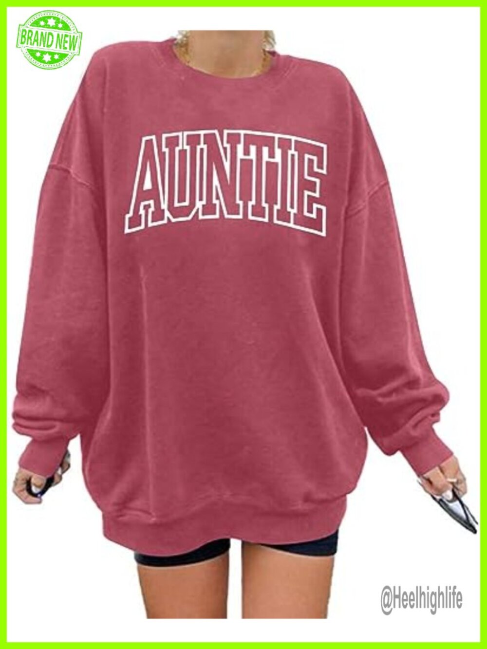 Women's Cool Aunt Sweatshirt Crewneck Pullover Auntie Letter Print